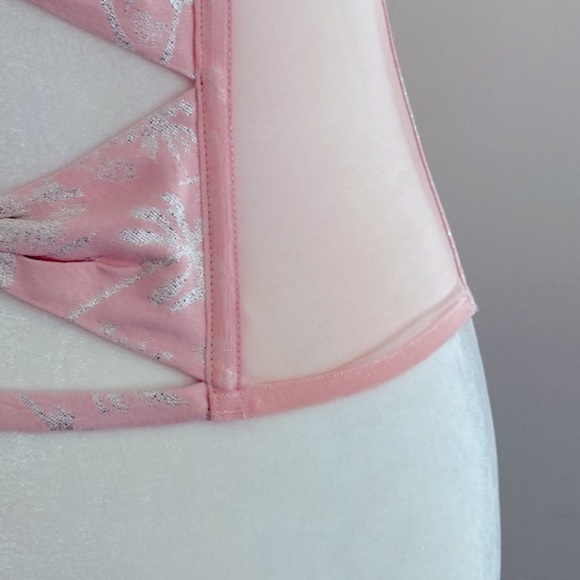 Victoria’s Secret designer collection pink silver palm trees corset top - Picture 7 of 8
